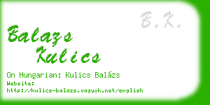 balazs kulics business card