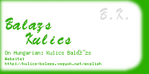 balazs kulics business card